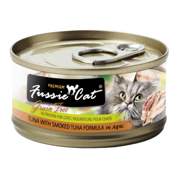 Fussie Cat Black Label Tuna and Smoked Tuna 80g Carton (24 Cans) Fussie Cat Black Label Tuna and Smoked Tuna 80g Carton (24 Cans)